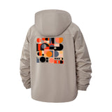 Geometric Abstract Unisex Full-Zip Printed Waterproof Hooded Windbreaker