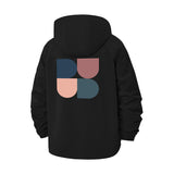 Geometric Shapes Unisex Full-Zip Printed Waterproof Hooded Windbreaker
