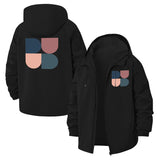 Geometric Shapes Unisex Full-Zip Printed Waterproof Hooded Windbreaker