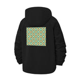 Geometric Retro Pattern Unisex Full-Zip Printed Waterproof Hooded Windbreaker