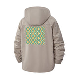 Geometric Retro Pattern Unisex Full-Zip Printed Waterproof Hooded Windbreaker