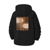 Abstract Geometric Unisex Full-Zip Printed Waterproof Hooded Windbreaker
