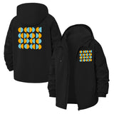 Geometric Circles Unisex Full-Zip Printed Waterproof Hooded Windbreaker