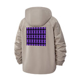 Geometric Sphere Grid Unisex Full-Zip Printed Waterproof Hooded Windbreaker