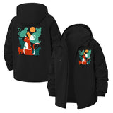 Whimsical Cat Gathering Unisex Full-Zip Printed Waterproof Hooded Windbreaker
