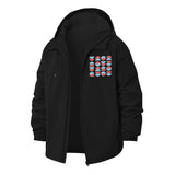 Geometric Circles Unisex Full-Zip Printed Waterproof Hooded Windbreaker