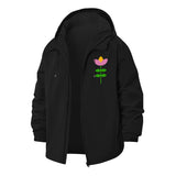 Modern Floral Unisex Full-Zip Printed Waterproof Hooded Windbreaker