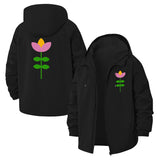 Modern Floral Unisex Full-Zip Printed Waterproof Hooded Windbreaker