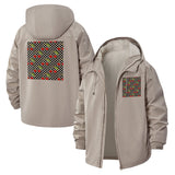 Cherry Pattern Unisex Full-Zip Printed Waterproof Hooded Windbreaker
