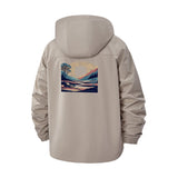 Mountain Landscape Unisex Full-Zip Printed Waterproof Hooded Windbreaker