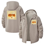 Rustic Cabin Landscape Unisex Full-Zip Printed Waterproof Hooded Windbreaker