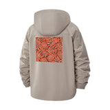 Leaf Pattern Unisex Full-Zip Printed Waterproof Hooded Windbreaker