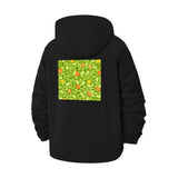 Leaf Pattern Unisex Full-Zip Printed Waterproof Hooded Windbreaker