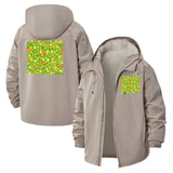Leaf Pattern Unisex Full-Zip Printed Waterproof Hooded Windbreaker