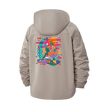 Psychedelic Mushroom Art Unisex Full-Zip Printed Waterproof Hooded Windbreaker