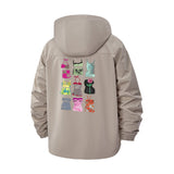 Kawaii Dressed Animal Characters Unisex Full-Zip Printed Waterproof Hooded Windbreaker
