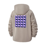 Geometric Prism Unisex Full-Zip Printed Waterproof Hooded Windbreaker
