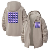 Geometric Prism Unisex Full-Zip Printed Waterproof Hooded Windbreaker