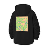 Abstract Botanical Unisex Full-Zip Printed Waterproof Hooded Windbreaker