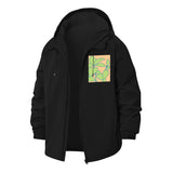 Abstract Botanical Unisex Full-Zip Printed Waterproof Hooded Windbreaker