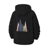 Geometric Mountain Unisex Full-Zip Printed Waterproof Hooded Windbreaker