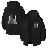 Geometric Mountain Unisex Full-Zip Printed Waterproof Hooded Windbreaker