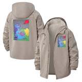 Surreal Art Unisex Full-Zip Printed Waterproof Hooded Windbreaker