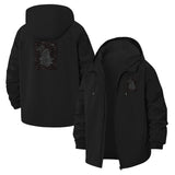 Skull Illusion Unisex Full-Zip Printed Waterproof Hooded Windbreaker