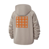 Geometric Pattern Unisex Full-Zip Printed Waterproof Hooded Windbreaker