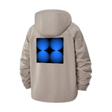 Geometric Circles Unisex Full-Zip Printed Waterproof Hooded Windbreaker
