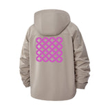 Geometric Pattern Unisex Full-Zip Printed Waterproof Hooded Windbreaker