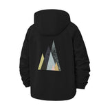 Abstract Geometric Peaks Unisex Full-Zip Printed Waterproof Hooded Windbreaker
