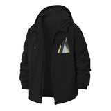 Abstract Geometric Peaks Unisex Full-Zip Printed Waterproof Hooded Windbreaker