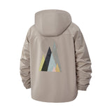 Abstract Geometric Peaks Unisex Full-Zip Printed Waterproof Hooded Windbreaker