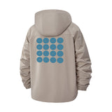 Geometric Dot Pattern Unisex Full-Zip Printed Waterproof Hooded Windbreaker