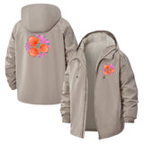 Botanical Blossom Unisex Full-Zip Printed Waterproof Hooded Windbreaker