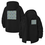 Geometric Floral Unisex Full-Zip Printed Waterproof Hooded Windbreaker