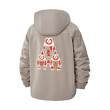 Geometric Bear Family Unisex Full-Zip Printed Waterproof Hooded Windbreaker