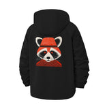 Raccoon in Knit Hat Unisex Full-Zip Printed Waterproof Hooded Windbreaker