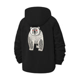 Geometric Bear Unisex Full-Zip Printed Waterproof Hooded Windbreaker