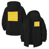Modern Stripe Unisex Full-Zip Printed Waterproof Hooded Windbreaker