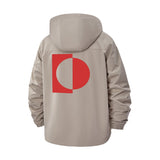 Geometric Shapes Unisex Full-Zip Printed Waterproof Hooded Windbreaker