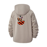 Abstract Striped Shapes Unisex Full-Zip Printed Waterproof Hooded Windbreaker