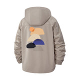 Abstract Shapes Unisex Full-Zip Printed Waterproof Hooded Windbreaker