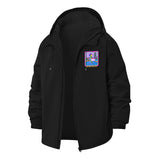 Retro Gaming Alien Unisex Full-Zip Printed Waterproof Hooded Windbreaker