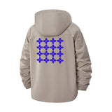 Geometric Grid Unisex Full-Zip Printed Waterproof Hooded Windbreaker