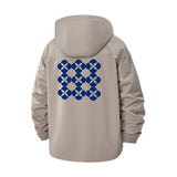 Geometric Pattern Unisex Full-Zip Printed Waterproof Hooded Windbreaker