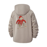 Skateboarding Sloth Unisex Full-Zip Printed Waterproof Hooded Windbreaker