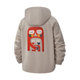 Abstract Faces Unisex Full-Zip Printed Waterproof Hooded Windbreaker