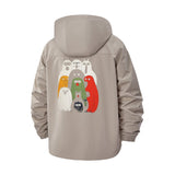 Cute Animal Group Unisex Full-Zip Printed Waterproof Hooded Windbreaker
